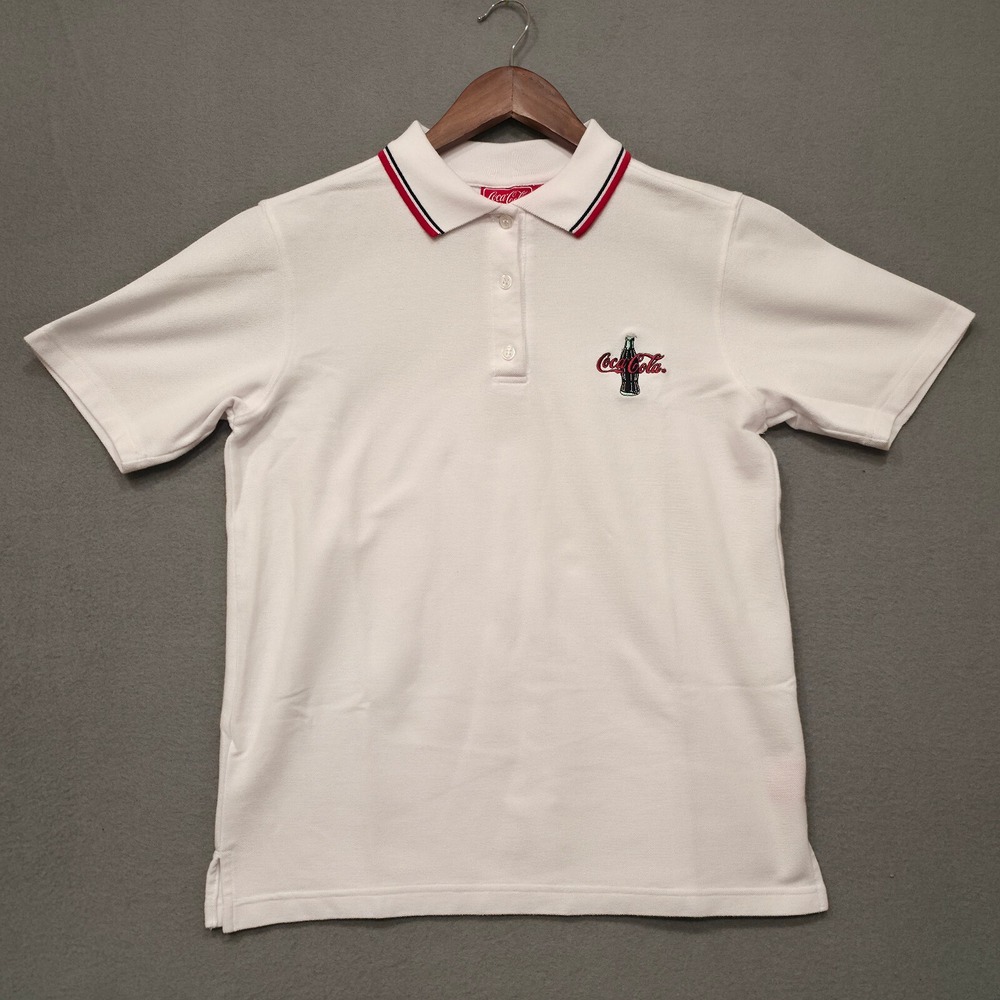 Coca-Cola Womens White Pullover Quarter‎ Button Polo Shirt Size 18W/20W